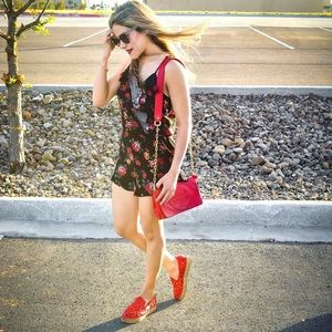 Pants - Floral Romper Pants - Floral Romper